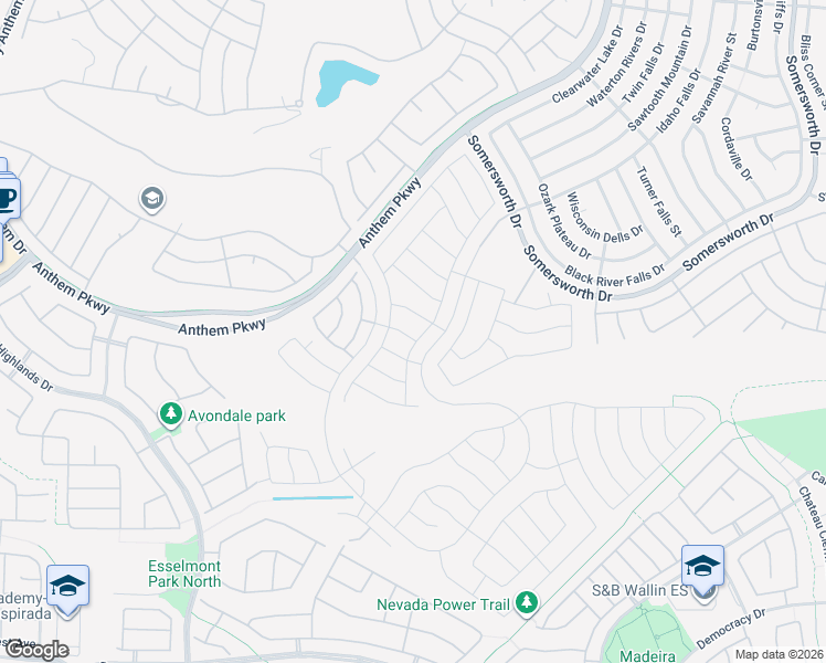 map of restaurants, bars, coffee shops, grocery stores, and more near 2352 Apparition Street in Henderson