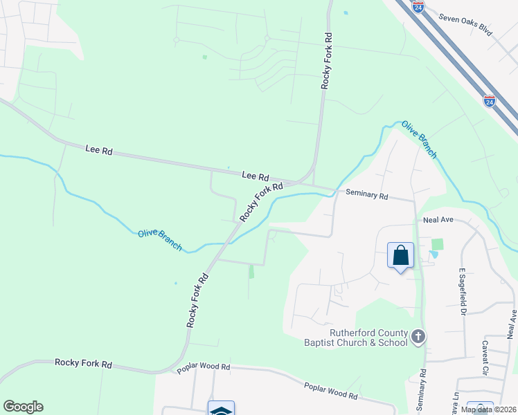 map of restaurants, bars, coffee shops, grocery stores, and more near 4771 Rocky Fork Road in Smyrna