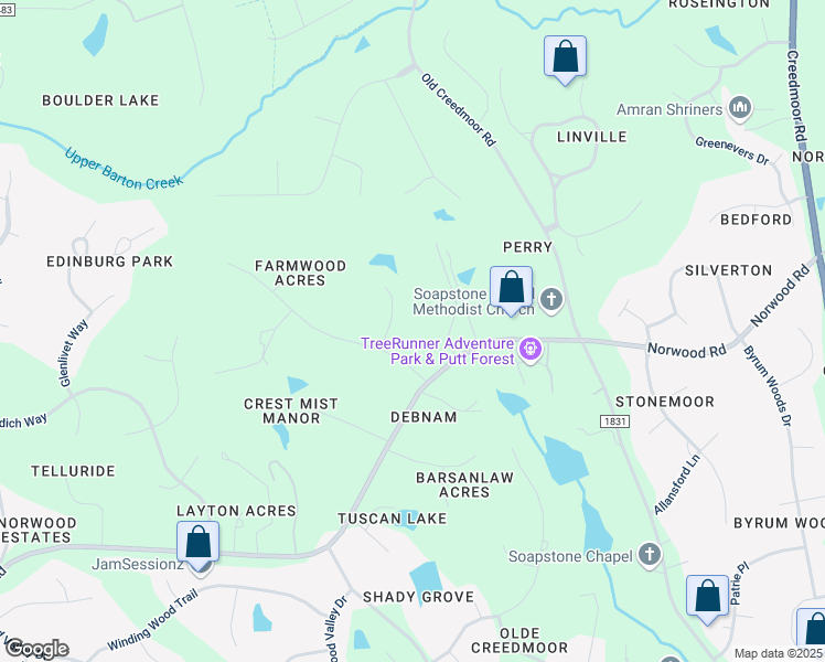map of restaurants, bars, coffee shops, grocery stores, and more near 11104 Bremerton Court in Raleigh