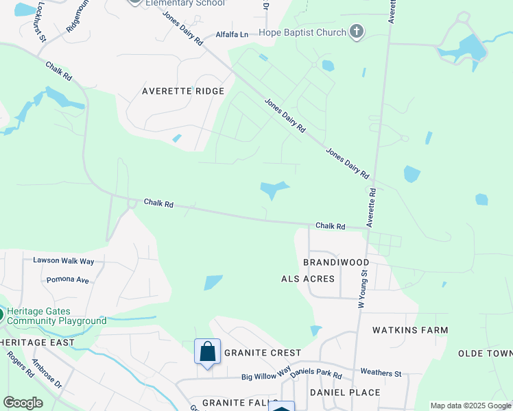 map of restaurants, bars, coffee shops, grocery stores, and more near 2402 Chalk Road in Rolesville