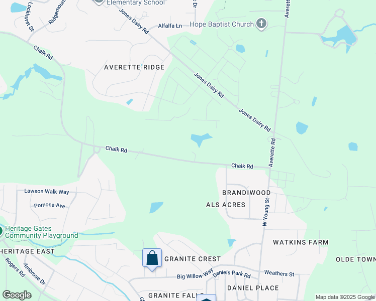 map of restaurants, bars, coffee shops, grocery stores, and more near 2402 Chalk Road in Rolesville