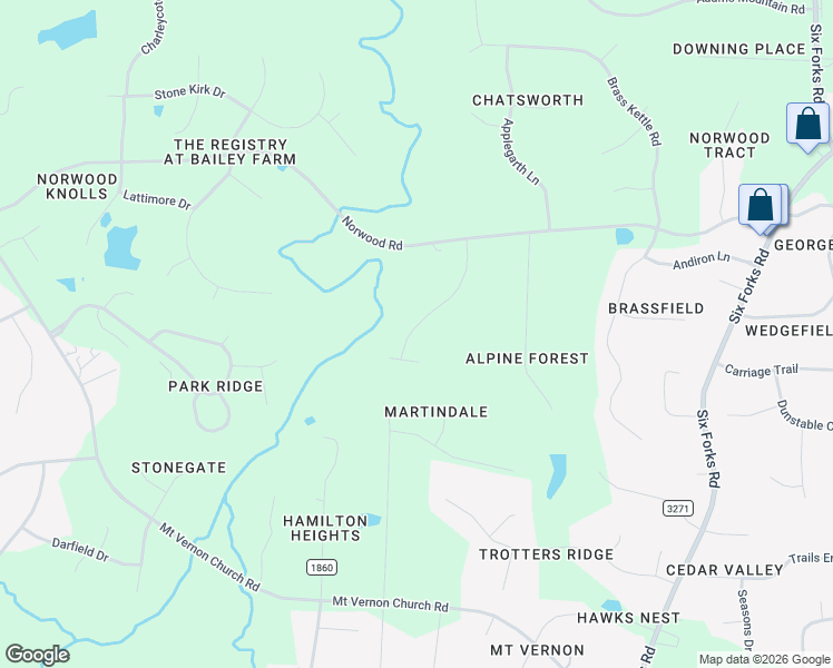 map of restaurants, bars, coffee shops, grocery stores, and more near 10860 Wilmore Drive in Raleigh