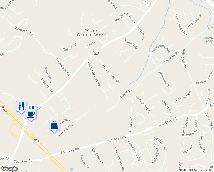 map of restaurants, bars, coffee shops, grocery stores, and more near 1805 Blue Spring Lane in Knoxville