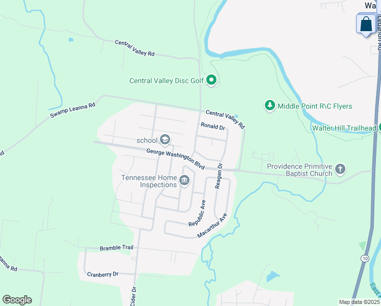 map of restaurants, bars, coffee shops, grocery stores, and more near 5209 Ticonderoga Avenue in Murfreesboro