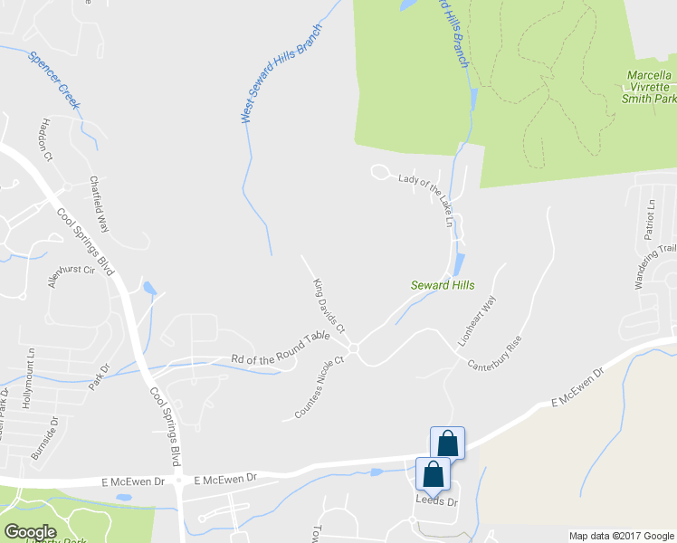 map of restaurants, bars, coffee shops, grocery stores, and more near 228 King Davids Court in Franklin