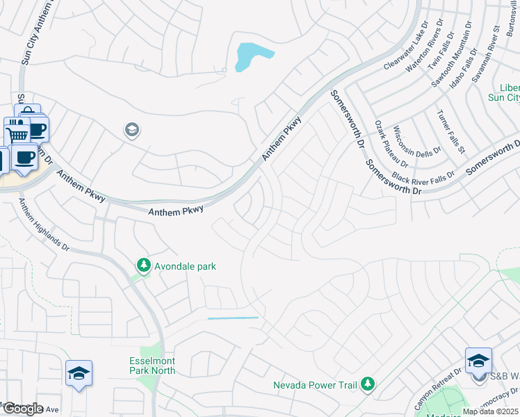 map of restaurants, bars, coffee shops, grocery stores, and more near 2425 Sky Watcher Street in Henderson