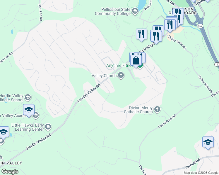 map of restaurants, bars, coffee shops, grocery stores, and more near 2232 Berrywood Dr in Knoxville