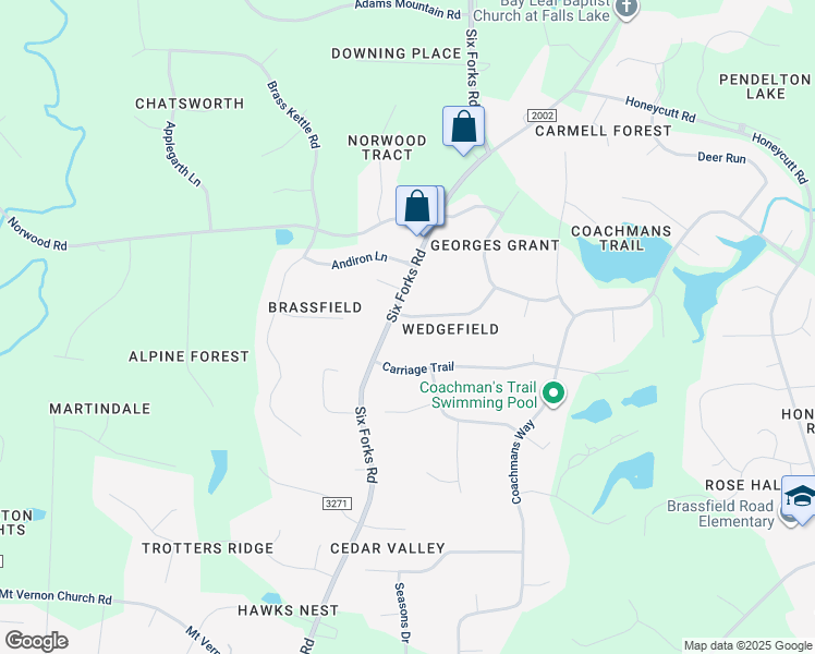 map of restaurants, bars, coffee shops, grocery stores, and more near 104 Benedict Lane in Raleigh