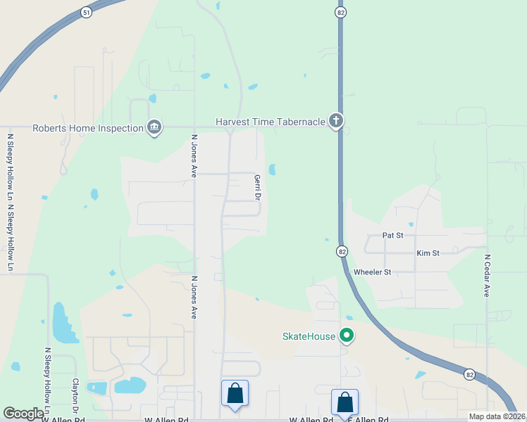 map of restaurants, bars, coffee shops, grocery stores, and more near 116 Songbird Drive in Tahlequah
