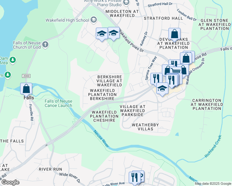 map of restaurants, bars, coffee shops, grocery stores, and more near 2328 Barton Oaks Drive in Raleigh