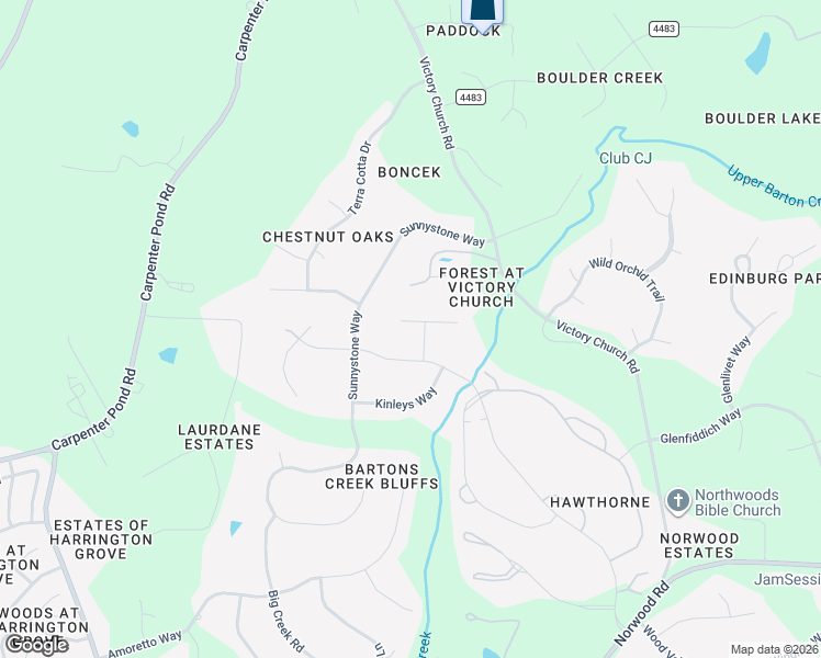 map of restaurants, bars, coffee shops, grocery stores, and more near 5732 North Hawthorne Way in Raleigh