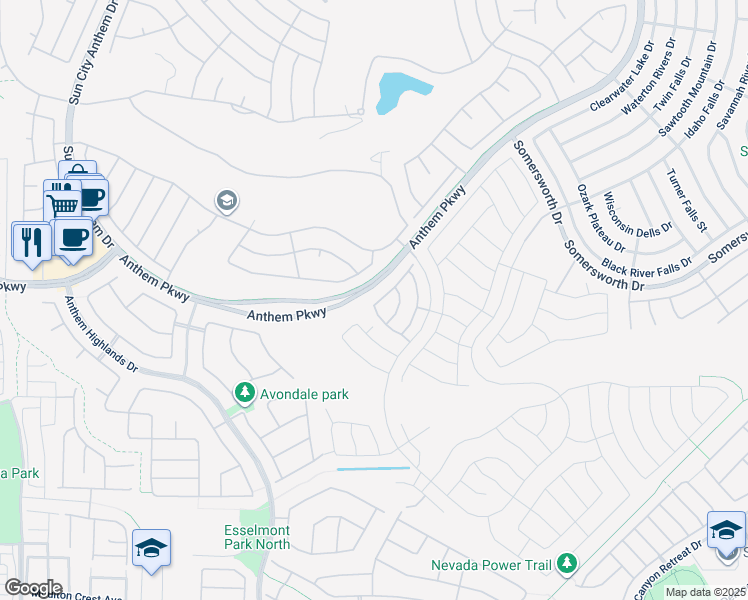 map of restaurants, bars, coffee shops, grocery stores, and more near 2664 Solar Corona Lane in Henderson
