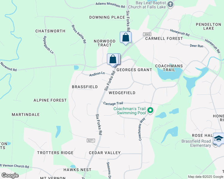 map of restaurants, bars, coffee shops, grocery stores, and more near 108 Benedict Lane in Raleigh