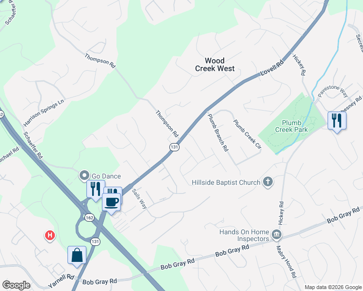 map of restaurants, bars, coffee shops, grocery stores, and more near 1728 Lovell Road in Knoxville