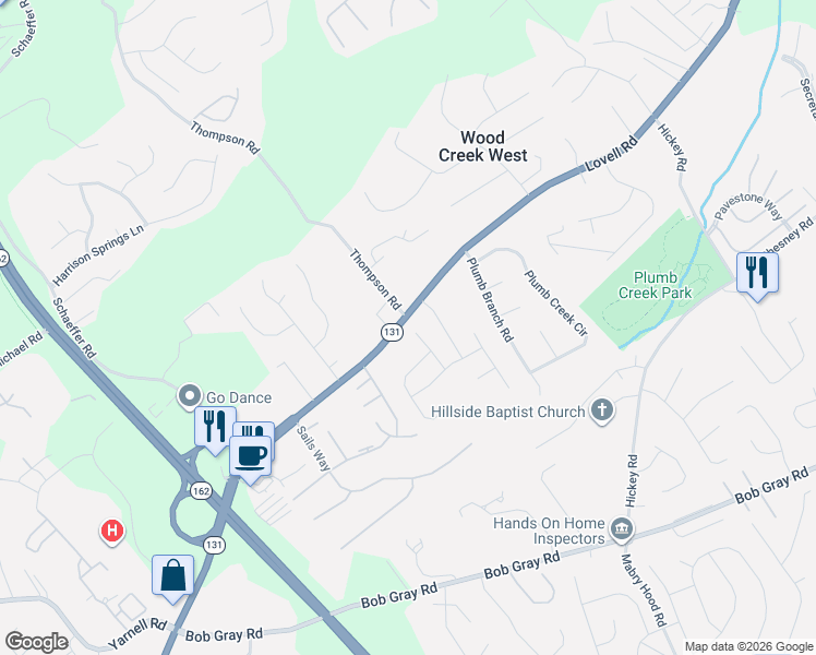 map of restaurants, bars, coffee shops, grocery stores, and more near 1728 Lovell Road in Knoxville