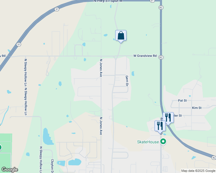 map of restaurants, bars, coffee shops, grocery stores, and more near 101 Songbird Drive in Tahlequah