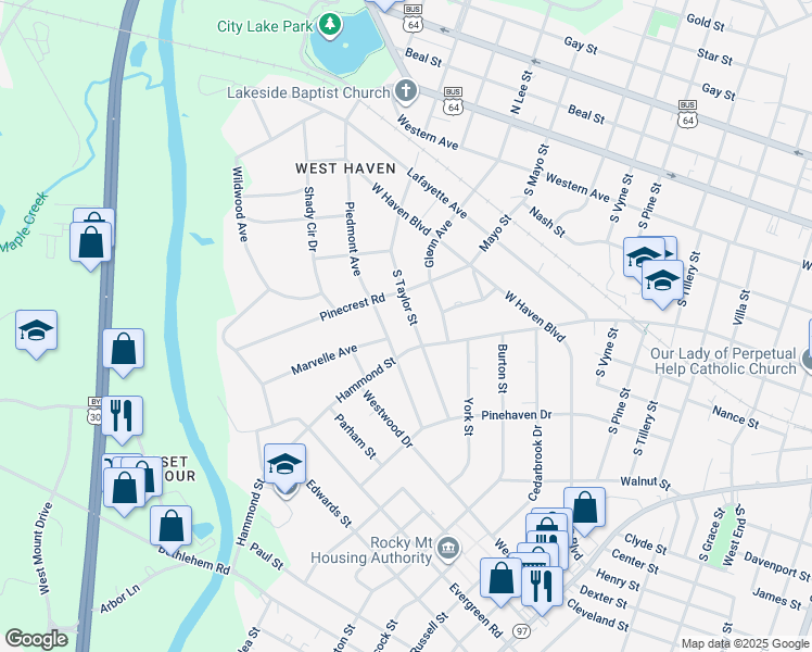 map of restaurants, bars, coffee shops, grocery stores, and more near 620 Abigail Taylor Drive in Greenville
