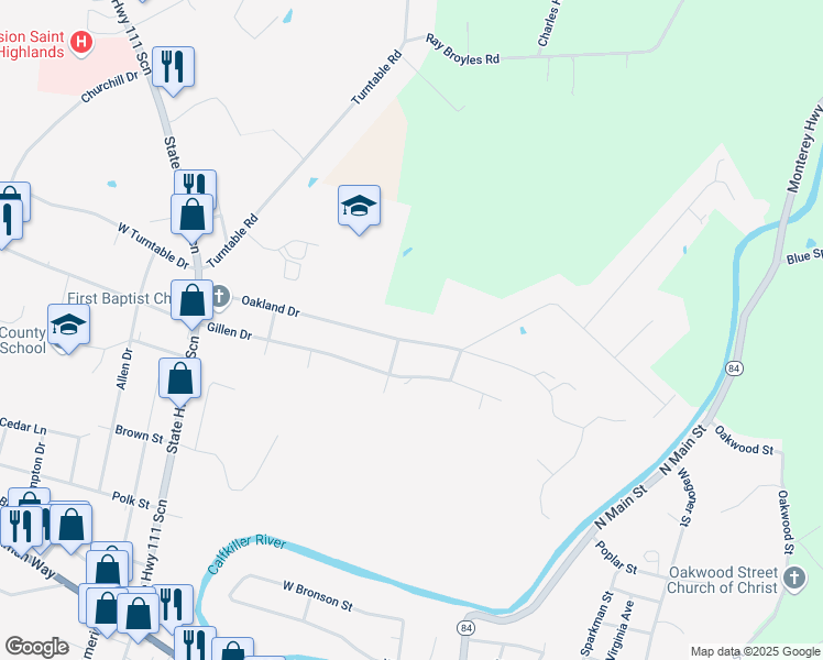 map of restaurants, bars, coffee shops, grocery stores, and more near 306 Oakland Dr in Sparta