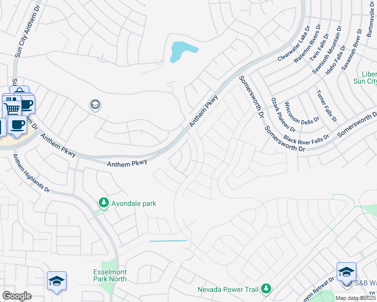 map of restaurants, bars, coffee shops, grocery stores, and more near 2401 Sky Watcher Street in Henderson