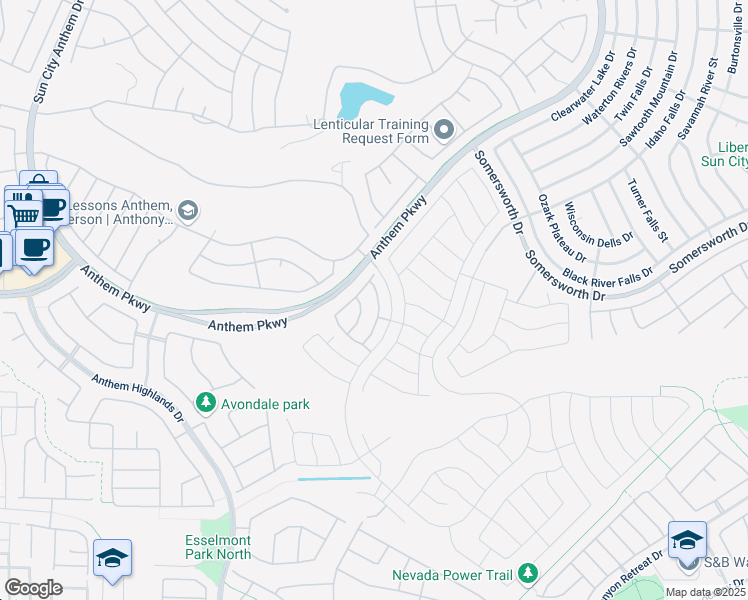 map of restaurants, bars, coffee shops, grocery stores, and more near 2401 Sky Watcher Street in Henderson