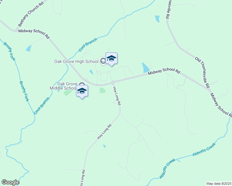 map of restaurants, bars, coffee shops, grocery stores, and more near 1771 Hoy Long Road in Winston-Salem
