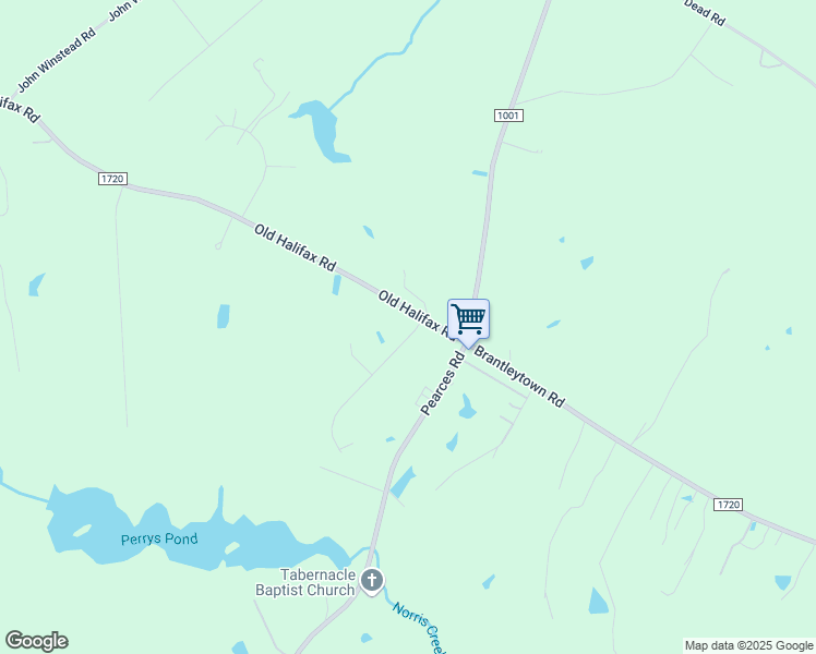 map of restaurants, bars, coffee shops, grocery stores, and more near 73 Old Halifax Road in Louisburg