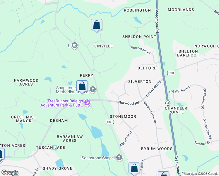 map of restaurants, bars, coffee shops, grocery stores, and more near 1504 Consett Court in Raleigh