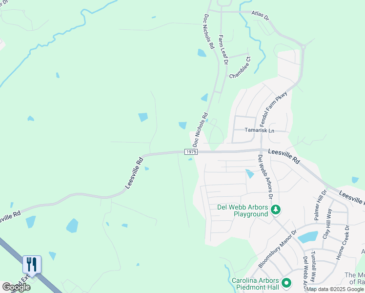 map of restaurants, bars, coffee shops, grocery stores, and more near 5503 Leesville Road in Durham