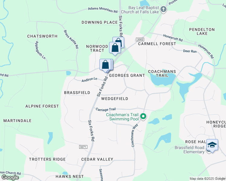 map of restaurants, bars, coffee shops, grocery stores, and more near 117 Benedict Lane in Raleigh