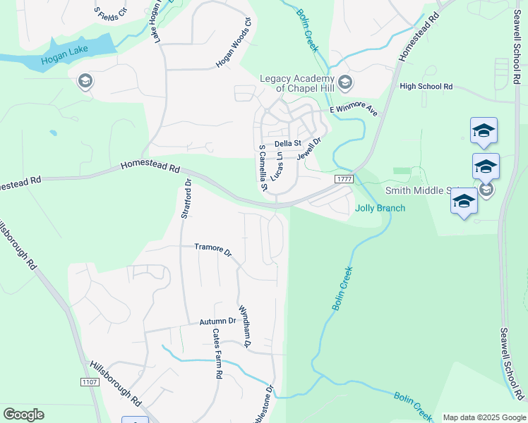 map of restaurants, bars, coffee shops, grocery stores, and more near 508 South Camellia Street in Chapel Hill