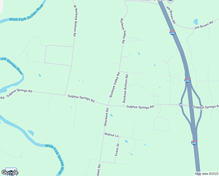 map of restaurants, bars, coffee shops, grocery stores, and more near 6031 Buckeye Valley Road in Murfreesboro