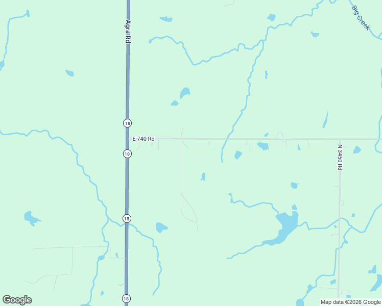 map of restaurants, bars, coffee shops, grocery stores, and more near 344295 East 740 Road in Agra