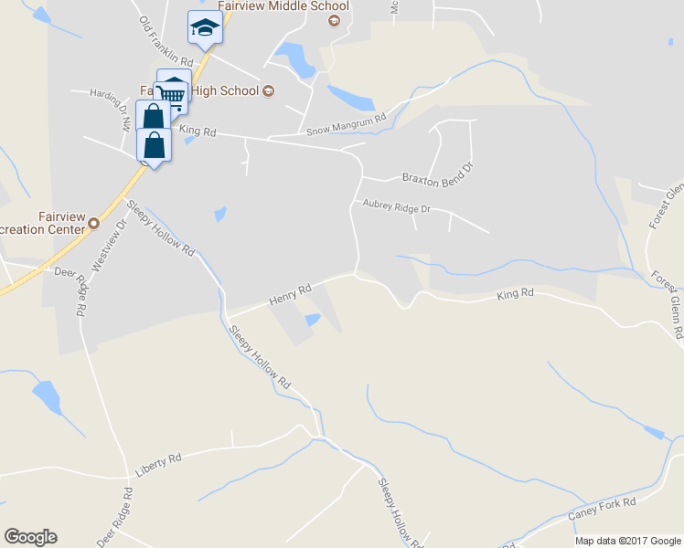 map of restaurants, bars, coffee shops, grocery stores, and more near 7302 Henry Road in Fairview