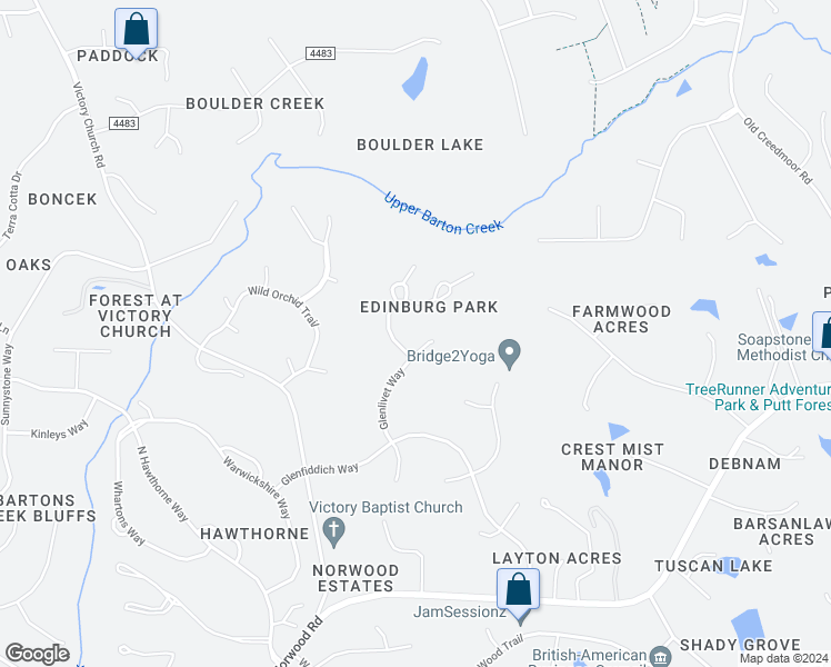 map of restaurants, bars, coffee shops, grocery stores, and more near 12405 Glenlivet Way in Raleigh
