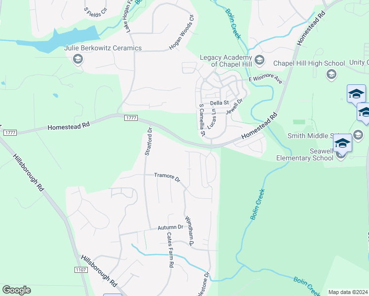 map of restaurants, bars, coffee shops, grocery stores, and more near 905 State Road 1777 in Chapel Hill
