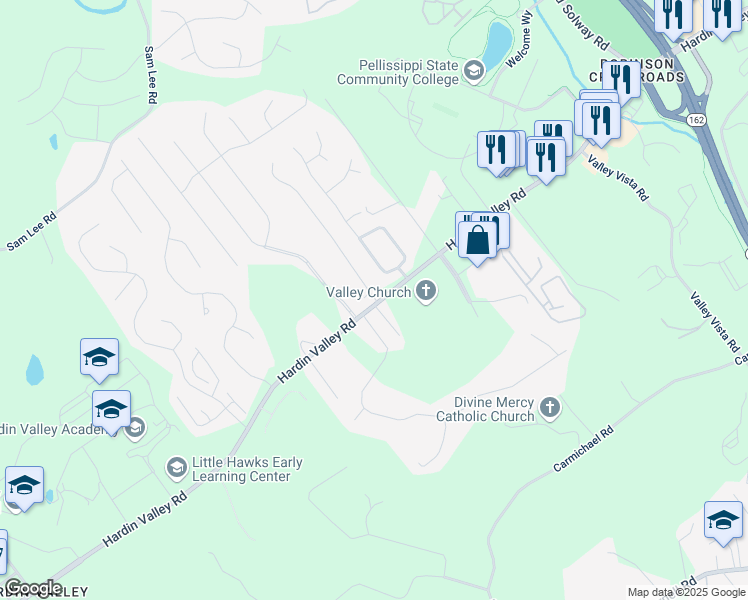 map of restaurants, bars, coffee shops, grocery stores, and more near 11100 Hardin Valley Road in Knoxville