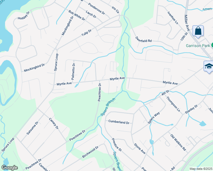 map of restaurants, bars, coffee shops, grocery stores, and more near 68 Evergreen Drive in Crossville