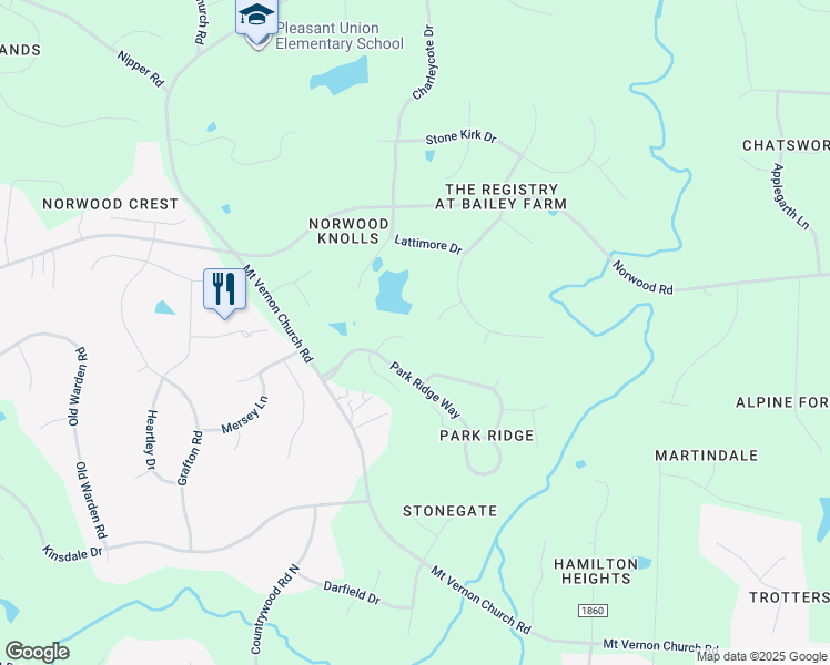 map of restaurants, bars, coffee shops, grocery stores, and more near 1904 Passmore Court in Raleigh