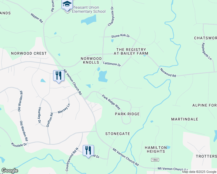 map of restaurants, bars, coffee shops, grocery stores, and more near 1904 Passmore Court in Raleigh
