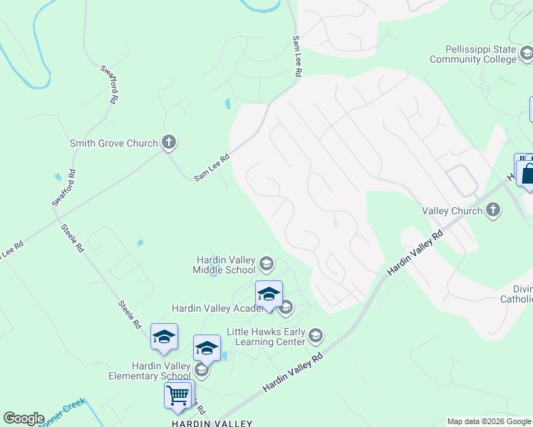 map of restaurants, bars, coffee shops, grocery stores, and more near 11325 Orvis Lane in Knoxville