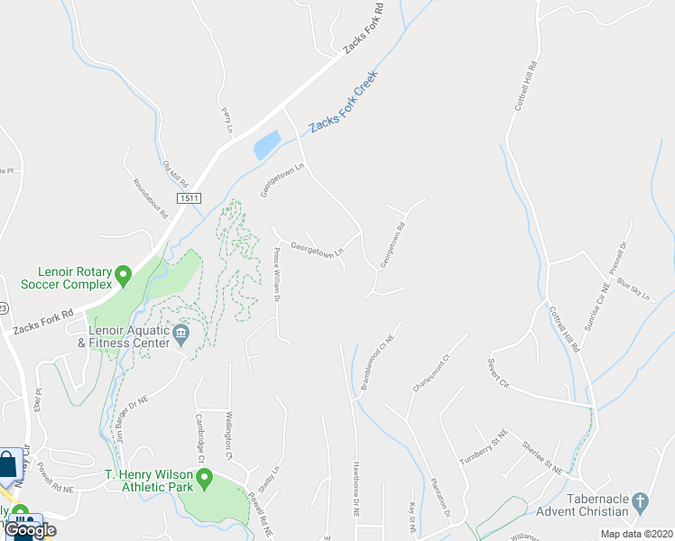 map of restaurants, bars, coffee shops, grocery stores, and more near 104 Colony Court in Lenoir