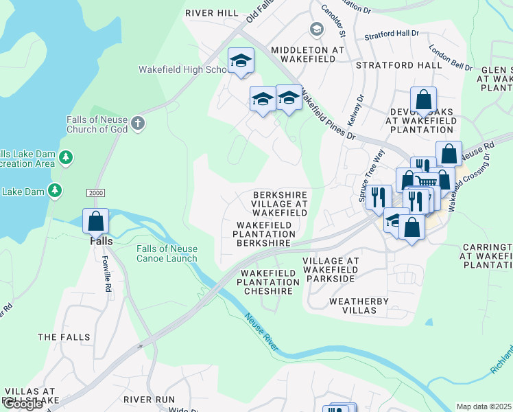 map of restaurants, bars, coffee shops, grocery stores, and more near 13109 Elmleaf Court in Raleigh