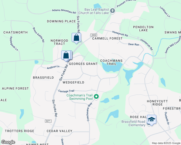 map of restaurants, bars, coffee shops, grocery stores, and more near 225 Dartmoor Lane in Raleigh