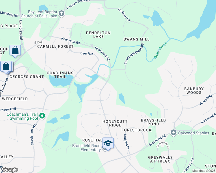 map of restaurants, bars, coffee shops, grocery stores, and more near 617 Brittany Bay East in Raleigh
