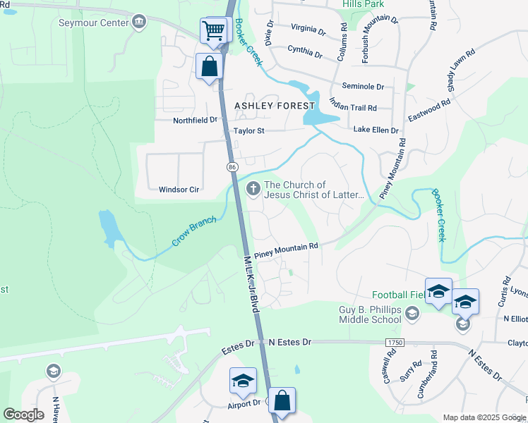 map of restaurants, bars, coffee shops, grocery stores, and more near 1050 Timber Hollow Court in Chapel Hill