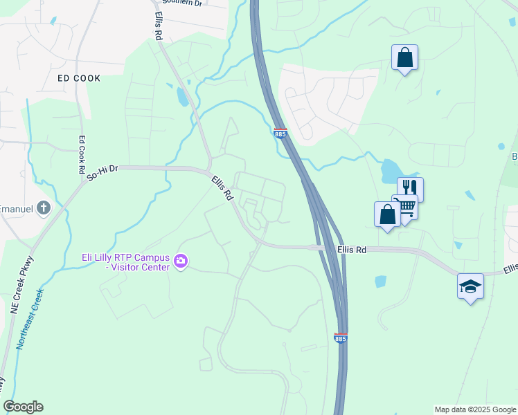 map of restaurants, bars, coffee shops, grocery stores, and more near 116 Stone Lion Drive in Durham