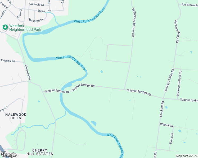 map of restaurants, bars, coffee shops, grocery stores, and more near 5078 Sulphur Springs Road in Murfreesboro