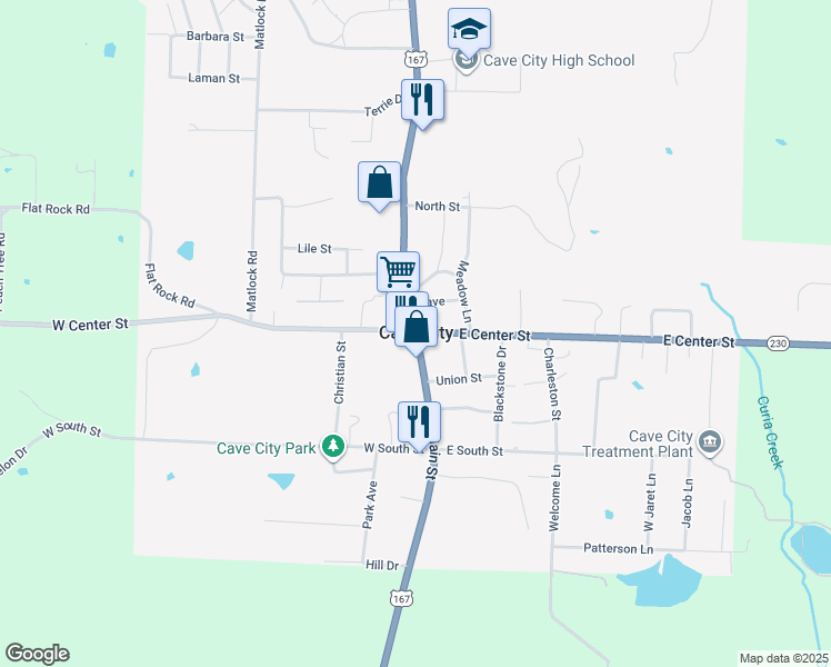 map of restaurants, bars, coffee shops, grocery stores, and more near in Cave City