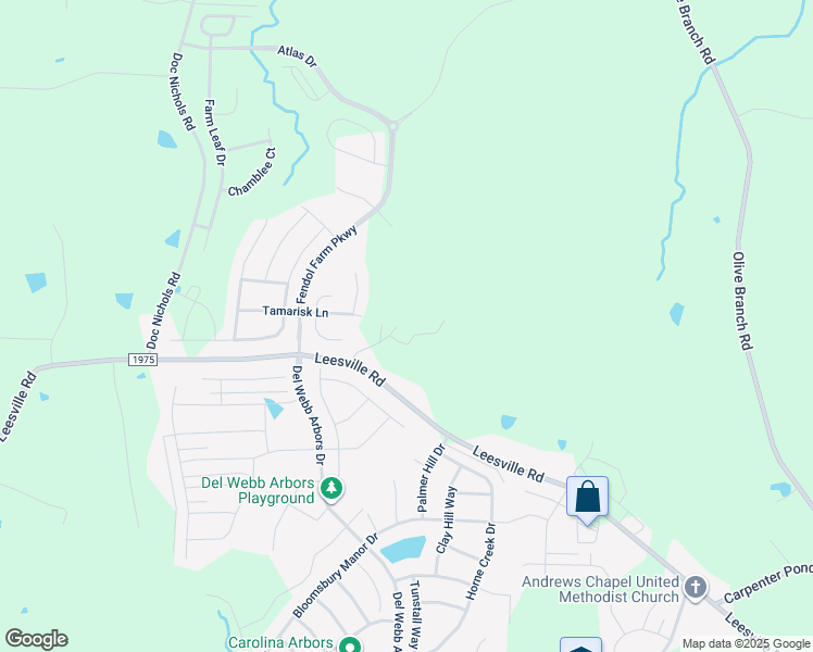 map of restaurants, bars, coffee shops, grocery stores, and more near 1523 Tamarisk Lane in Durham