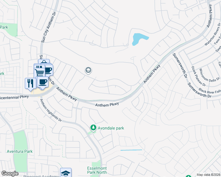 map of restaurants, bars, coffee shops, grocery stores, and more near 2318 Sand Lily Street in Henderson